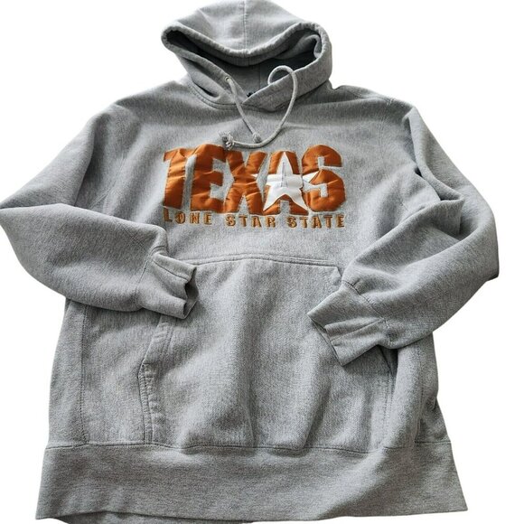 MV Sport Texas Lone Star State Pro Weave Heavy Thick Hoodie Vintage Sweatshirt L - Picture 2 of 16